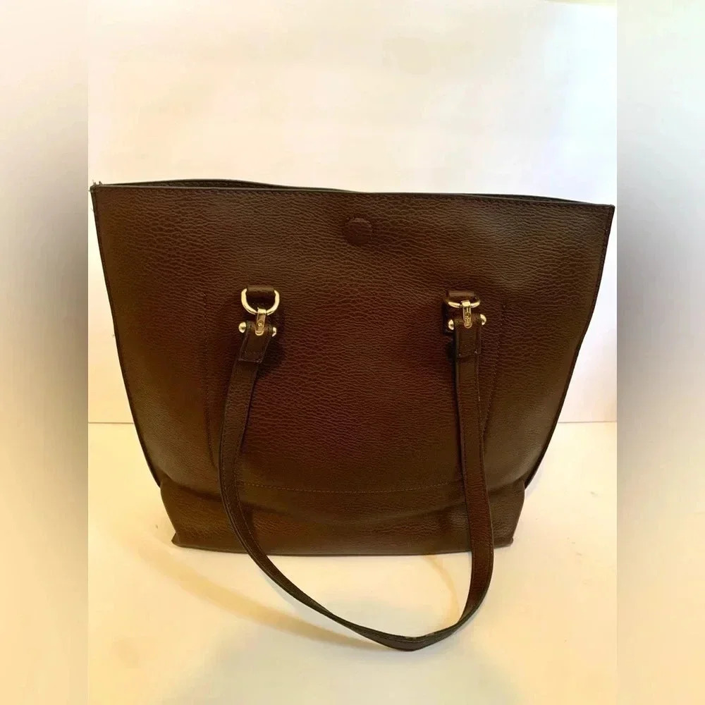 Big Buddha Brown Tote Bag and Clutch - Picture 2 of 6
